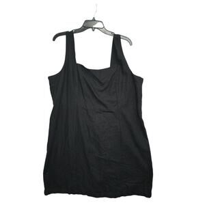 Old Navy Women’s Black Linen Blend Square Neck Shift Mini Dress Size 2X XXL